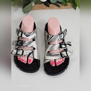 Monochrome Strappy Women's Sandals